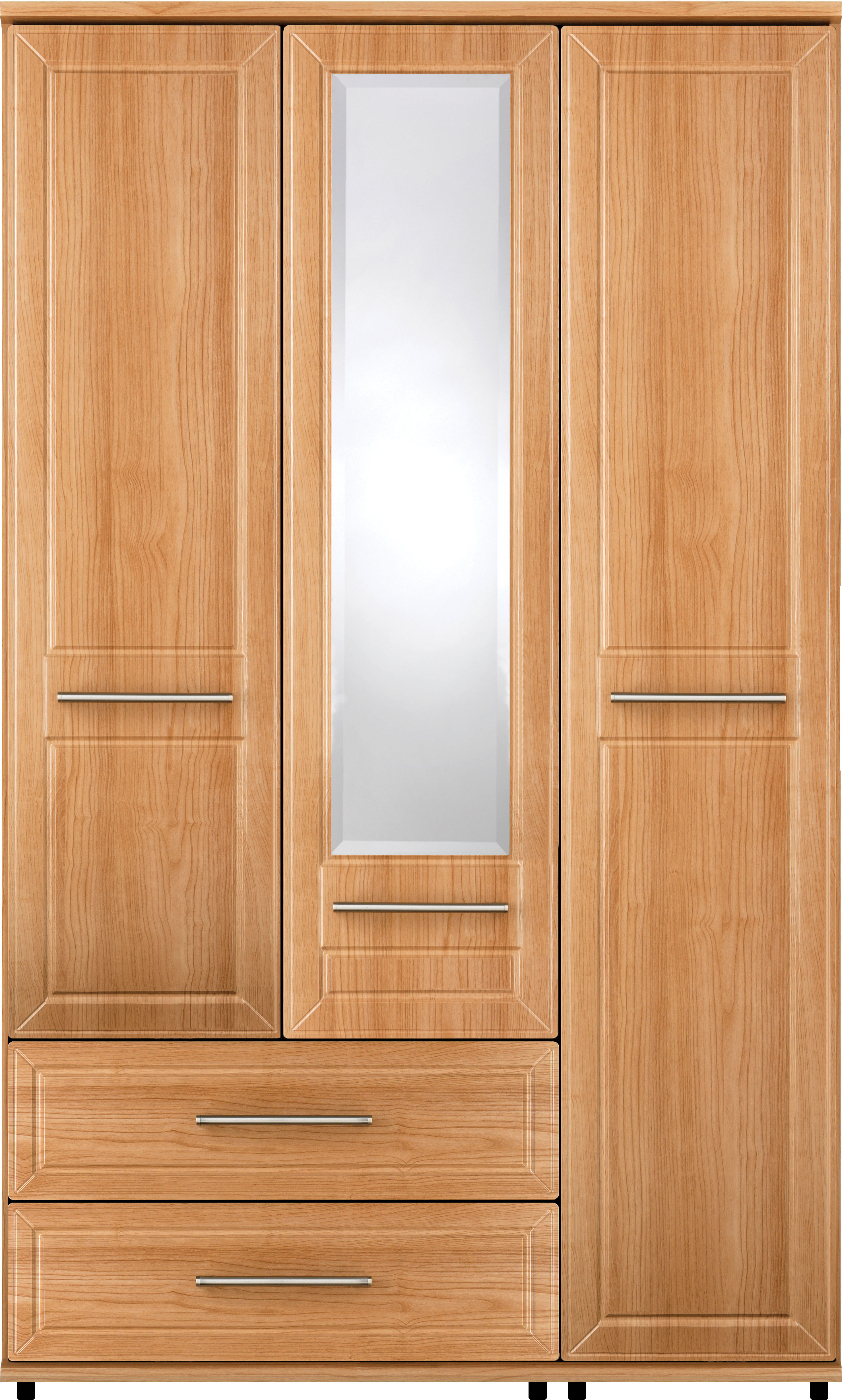 Lewknor 3 Door Wardrobe With 2 Drawers And 1 Mirror Crendon Beds